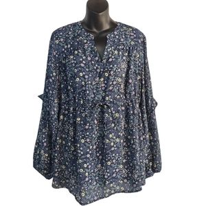 Jessica Simpson Floral Blue Blouse